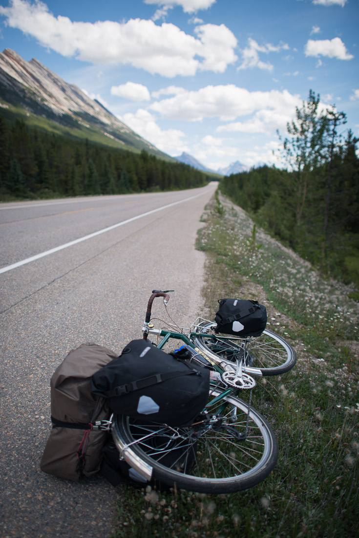 With a loaded bicycle it&rsquo;s a little more difficult to park and dismount than it is on an unloaded bike. Almost every day, I laid my heavy bike down on the side of the road to clear dangerous debris; it&rsquo;s amazing how many spare tires bounce out of motor vehicles.