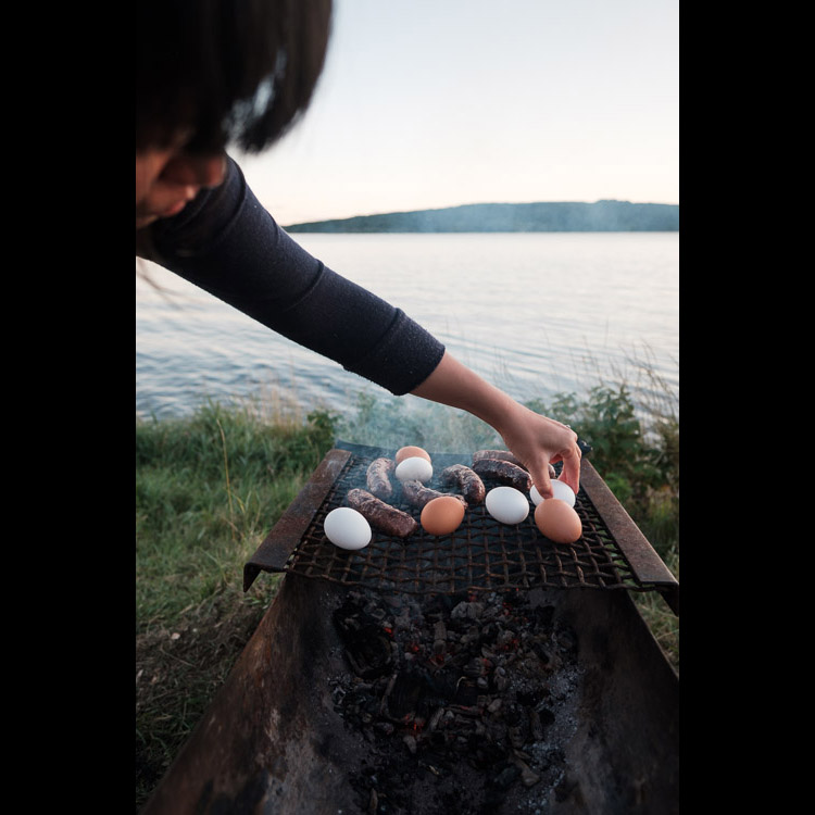 A fireside version of &ldquo;boiling&rdquo; eggs.