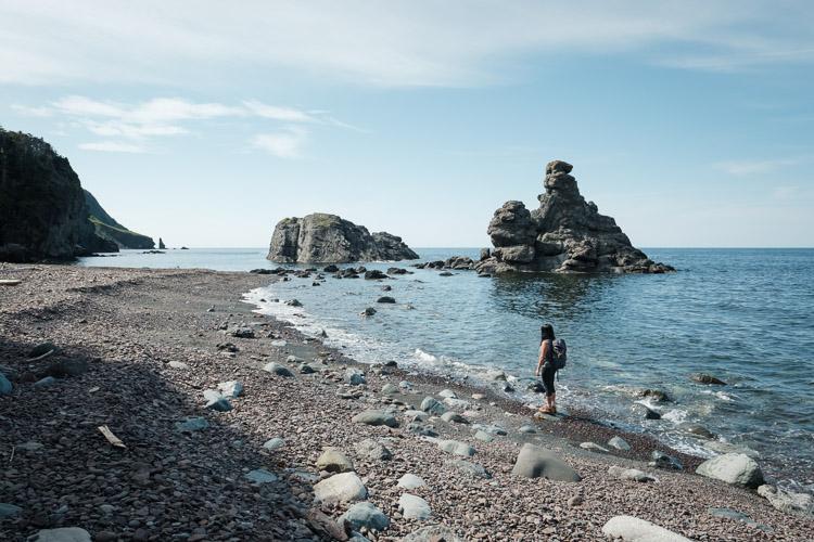 Sea stacks by the seashore.