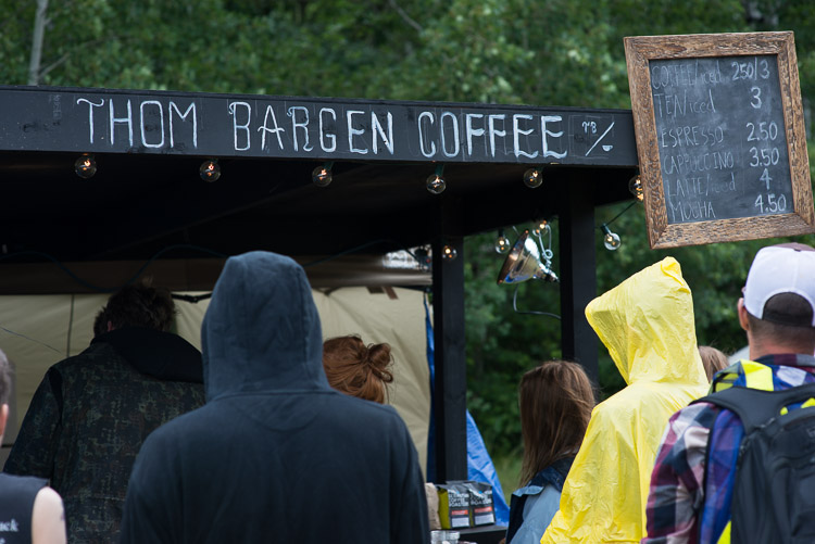 Late nights fuel the morning coffee demand. Thom Bargen&rsquo;s pop-up coffee shop was a well received new addition to the campground!
