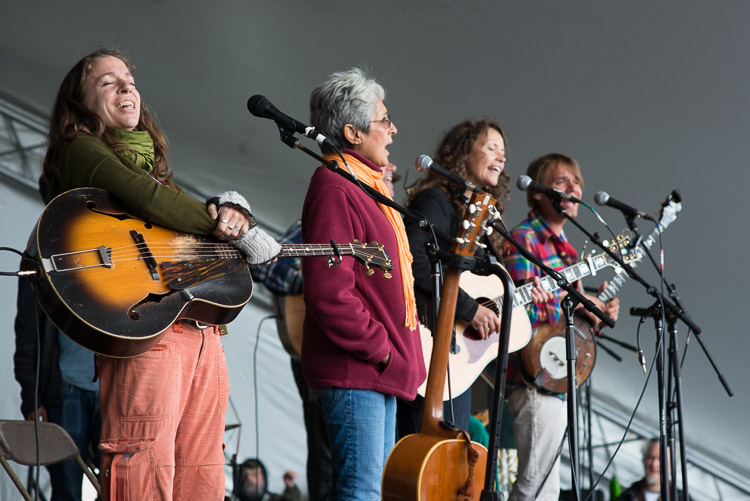 Faces we will likely see again (and again) as the festival continues year by year. From left to right: Ani DiFranco, Joan Baez, Sarah Lee Guthrie, and Johnny Irion.
